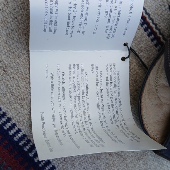 JUSTIN VINTAGE 80'S NWT DARK BROWN LEATHER WESTERN COWBOY BOOTS SIZE 7B B9648 - Picture 7 of 16